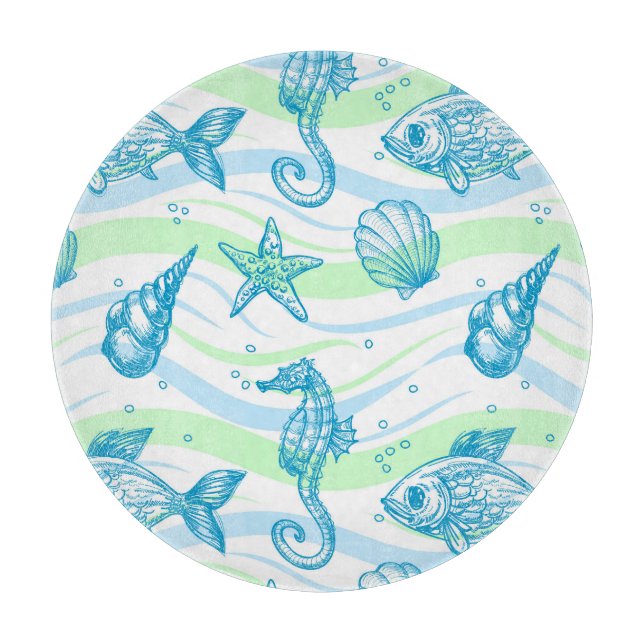 Muster der Meeresskizze Schneidebrett (Vorderseite)