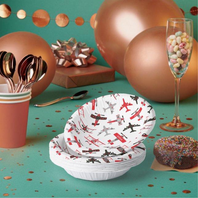 Muster der Militärflugzeuge des Zweiten Weltkriegs Pappteller (Multi)