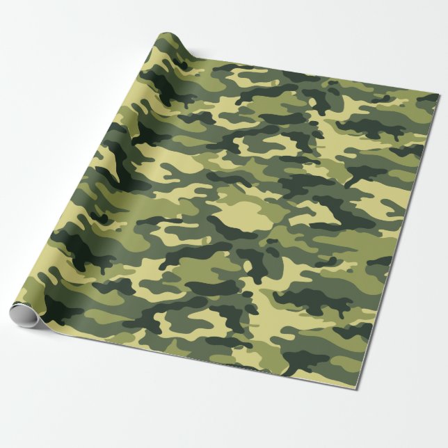 Muster der militärischen Green Camouflage-Camoufla Geschenkpapier (Ungerollt)