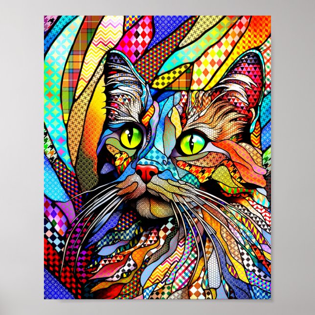 Muster der Multicolor-Katze 711 Poster (Vorne)