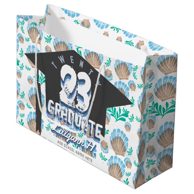 Muster der Muschel des Abschlusses Große Geschenktüte (Vorderseite Schrägansicht)