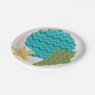 Muster der Muschel II Pappteller