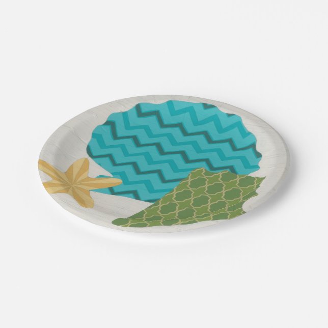 Muster der Muschel II Pappteller (Schrägansicht)