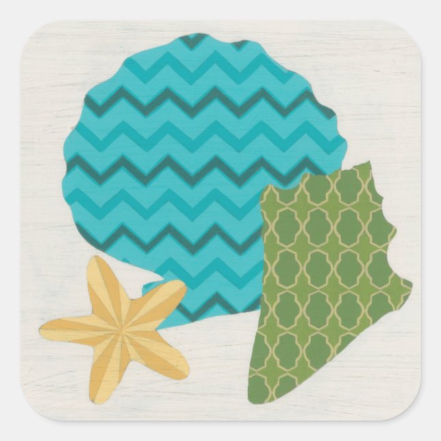 Muster der Muschel II Quadratischer Aufkleber (Vorderseite)