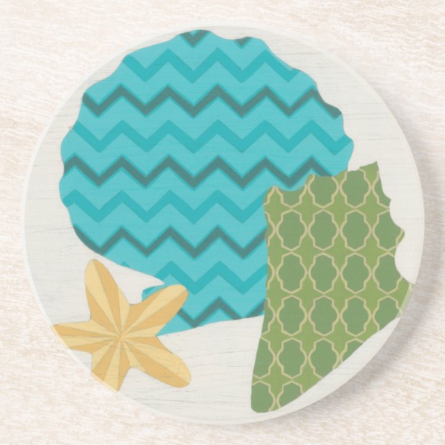 Muster der Muschel II Sandstein Untersetzer (Vorne)