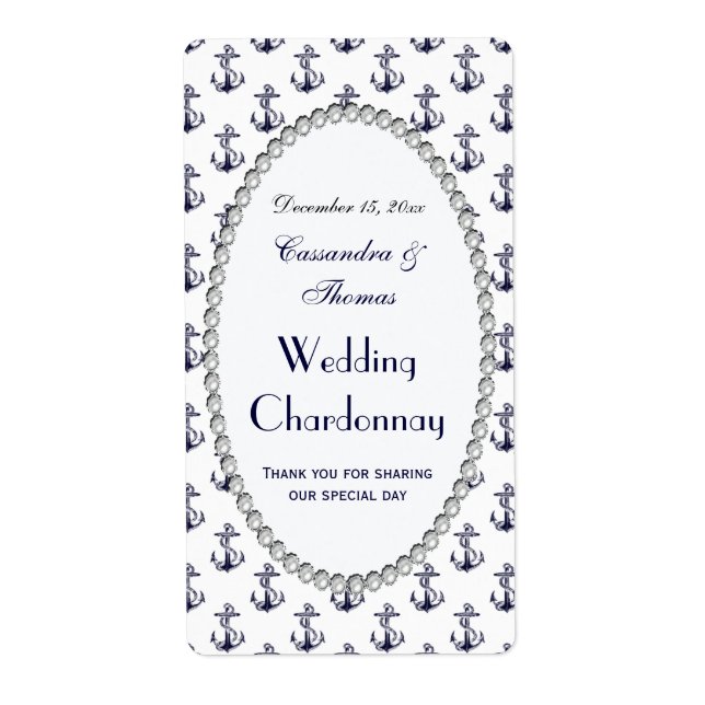 Muster der Nautic Anchors Pearl V Weinflaschen Eti (Vorne)