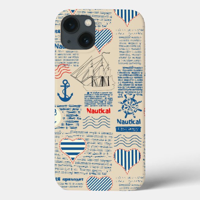 Muster der Nautischen Zeitung Case-Mate iPhone Hülle (Rückseite)