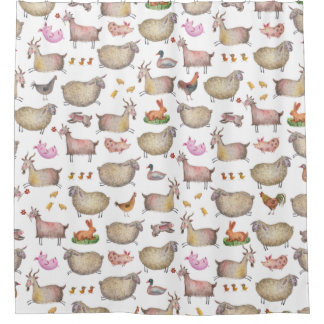 Muster der niedlichen Aquarellfarm Duschvorhang