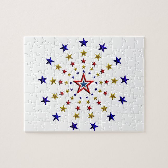 Muster der Patriotischen Sterne Puzzle (Horizontal)