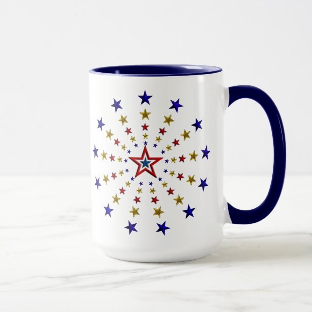 Muster der Patriotischen Sterne Tasse (Rechts)