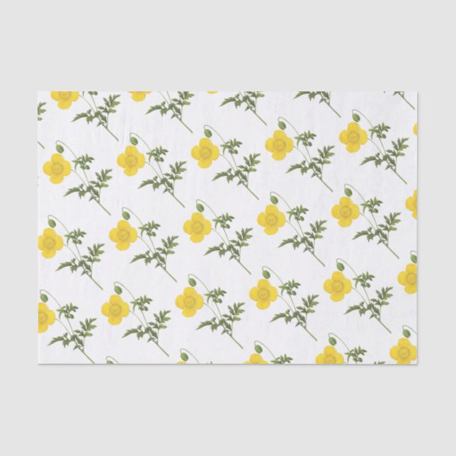 Muster der Poppy-Blume Seidenpapier (Vorderseite)