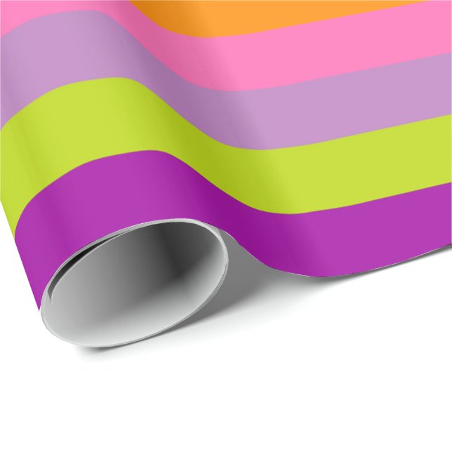 Muster der Retro-farbigen Streifen #22 Geschenkpapier (Rolleneckpunkt)