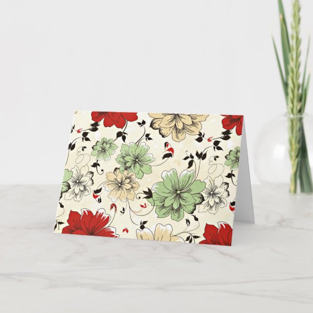 Muster der retroorientalischen Blume Karte (Vorderseite)