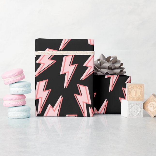 Muster der rosa Blitze Geschenkpapier (Babyparty)
