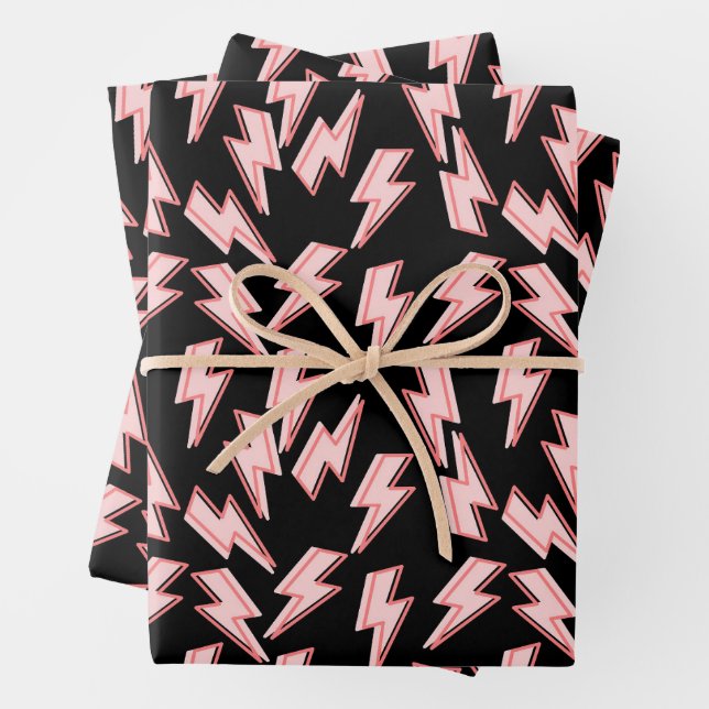 Muster der rosa Blitze Geschenkpapier Set (Beispiel)