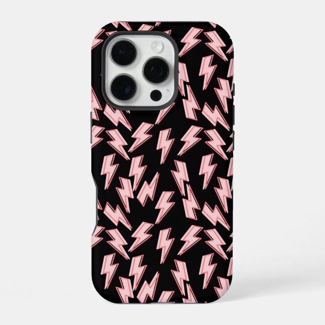 Muster der rosa Blitze iPhone Hülle (Rückseite)