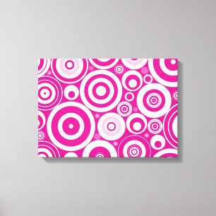 Muster der rosa Retro-Kreise Leinwanddruck
