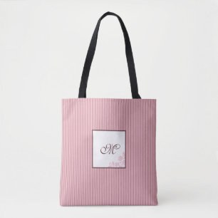 Muster der rosa Stripe-Rose Anfangsskriptmonogramm