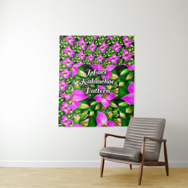 Muster der rosa tropischen Blume Wandteppich (Beispiel)