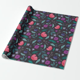 Muster der rosa und Lila Blütendarstellung Geschenkpapier