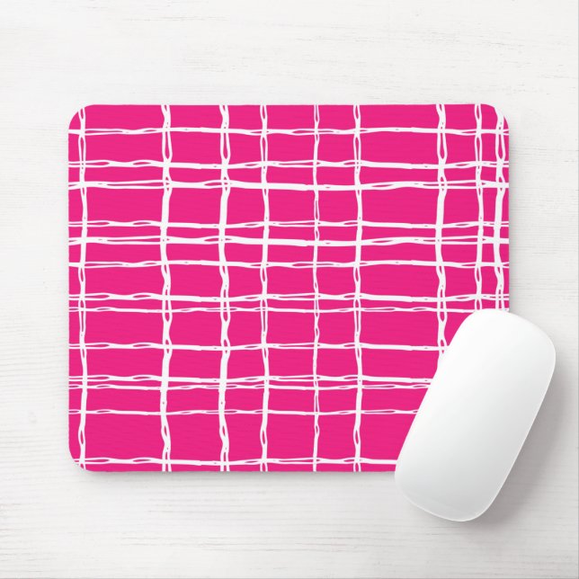 Muster der rosa und weißen geometrischen Linie Mousepad (Mit Mouse)