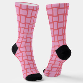 Muster der rosa Webblöcke Socken