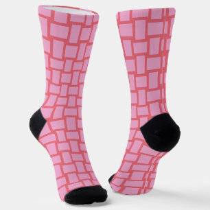 Muster der rosa Webblöcke Socken