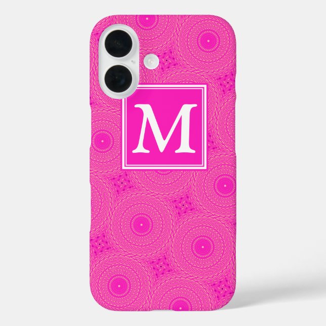 Muster der rosafarbenen Monogramm-Kreise Case-Mate iPhone Hülle (Rückseite)