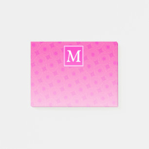 Muster der rosafarbenen Monogramm-Kreise Post-it Klebezettel