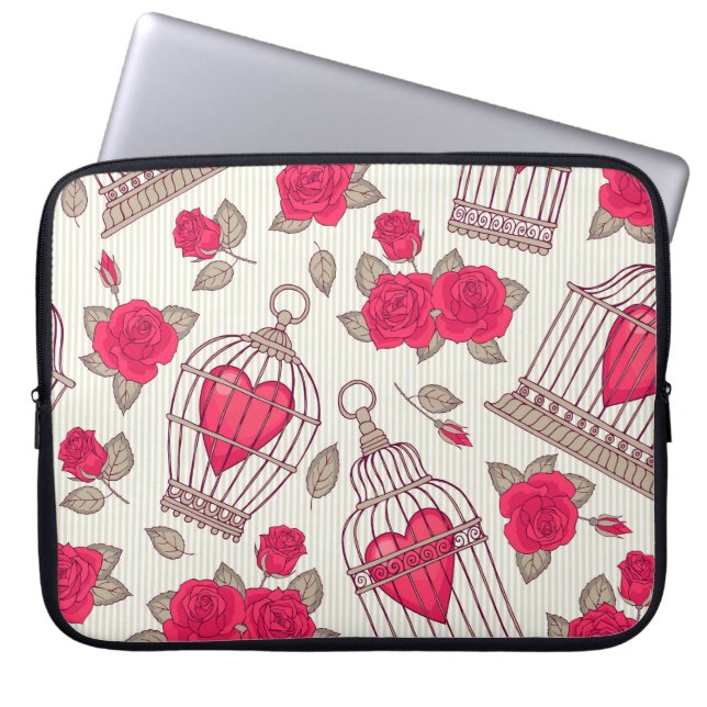 Muster der Rose für Vogelkäfige Laptopschutzhülle (Vorderseite)