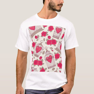 Muster der Rose für Vogelkäfige T-Shirt
