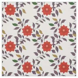 Muster der roten Blume | Chinoiserie Style Stoff