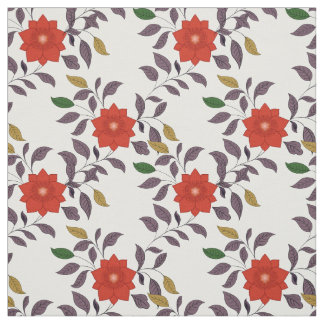 Muster der roten Blume | Chinoiserie Style Stoff
