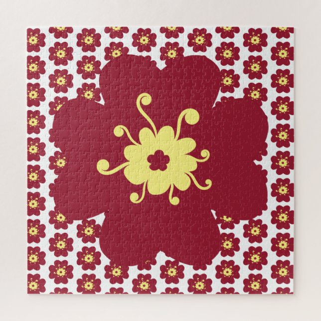 Muster der roten Blume frustrierend Puzzle (Vertikal)