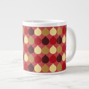 Muster der roten Creme Geometric Ikat Teardrop Cir Jumbo-Tasse
