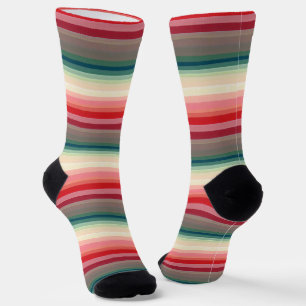 Muster der roten grünen Linie Socken