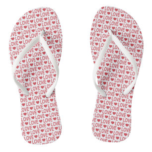 Muster der roten Liebe Flip Flops