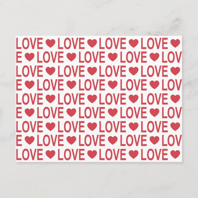 Muster der roten Liebe Postkarte (Vorderseite)