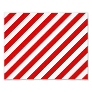 Muster der roten und weißen Diagonalstreifen Fotodruck