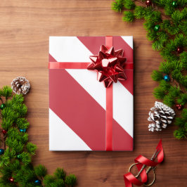 Muster der roten weißen Diagonalstreifen Geschenkpapier