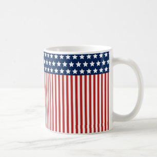Muster der roten, weißen und blauen amerikanischen kaffeetasse