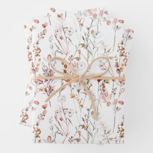 Muster der rustikalen Wildblume Geschenkpapier Set