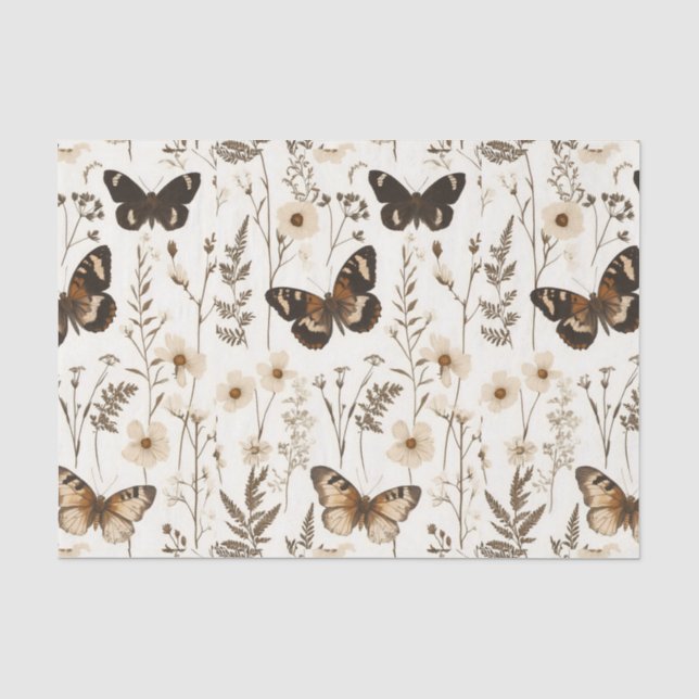 Muster der Schmetterlinge und Blume Seidenpapier (Vorderseite)