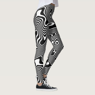 Muster der schwarz/weiß wirbelnden Streifen Leggings