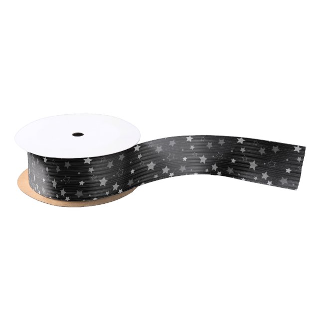 Muster der schwarzen Sterne Satinband (Spule)