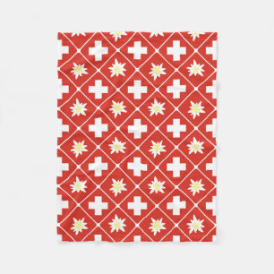 Muster der Schweiz Edelweiss Fleecedecke