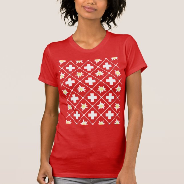 Muster der Schweiz Edelweiss T-Shirt (Vorderseite)