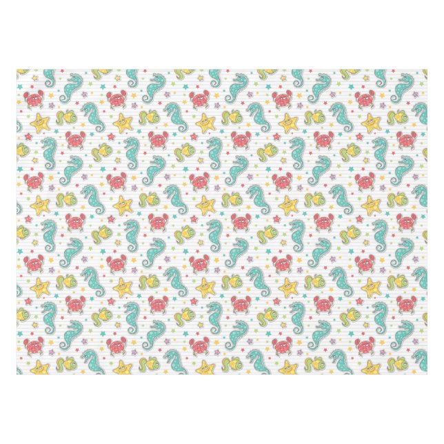 Muster der Seegeschöpfe Tischdecke (Vorderseite (Horizontal))