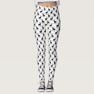 Muster der Silhouette des Schwarzen und Weißen Hir Leggings