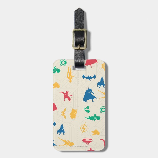 Muster der Silhouette für Super-Pets & Justice Lea Gepäckanhänger (Vorderseite vertikal)